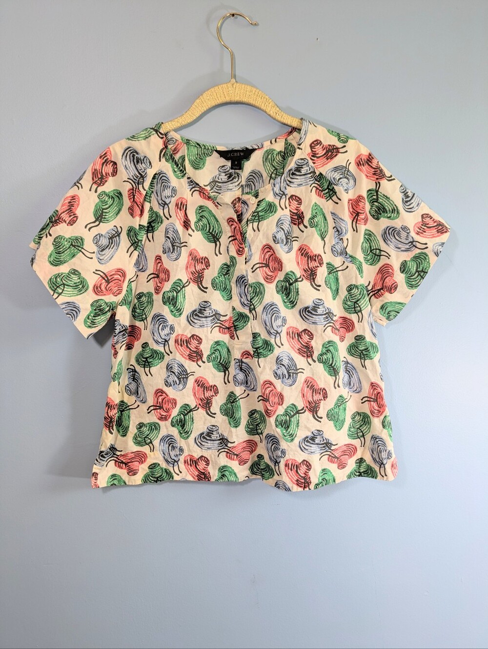 J. Crew Boxy Cropped Popover Top